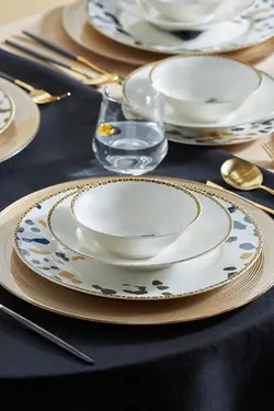 سرویس ظروف غذاخوری چینی 24 پارچه مخصوص 6 نفره اورتیگا کاراجا Karaca