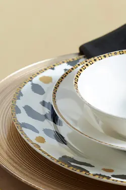 سرویس ظروف غذاخوری چینی 24 پارچه مخصوص 6 نفره اورتیگا کاراجا Karaca