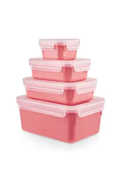 ست 4 عددی ظروف نگهدارنده پلاستیکی صورتی تفال Tefal