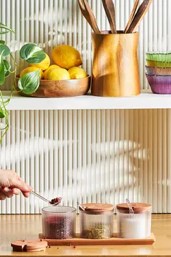 جا ادویه سه عددی Massimo با درب وقاشق شفاف کاراجا Karaca