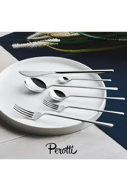 سرویس 36 عددی قاشق و چنگال مدل مورنو نقره‌ای پروتی Perotti