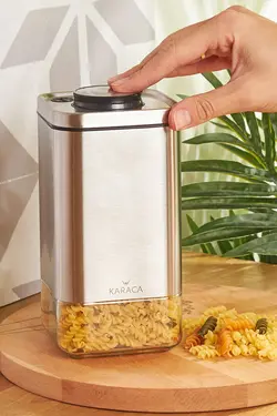 ظروف نگهدارنده خشکبار جار  شیشه ای وکیوم Avangart Inox - M کاراجا Karaca (ساخت )