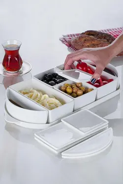 ست صبحانه بیضی شکل 6 تیکه بیانکو پرلا اجار Acar