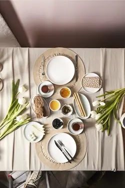 سرویس صبحانه‌خوری 26 پارچه چینی نعنایی 6 نفره مدل کوردلیا کاراجا Karaca