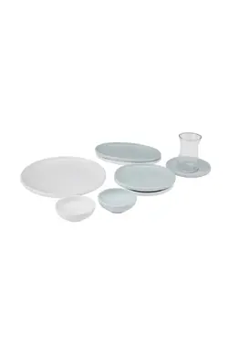 سرویس صبحانه‌خوری 26 پارچه چینی نعنایی 6 نفره مدل کوردلیا کاراجا Karaca
