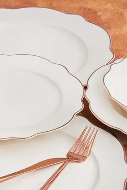 ظروف غذاخوری چینی 6 نفره  24 پارچه پلاتین بادام کاراجا Karaca