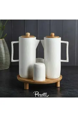 ست 3 عددی جا سرکه و روغن چینی پروتی Perotti
