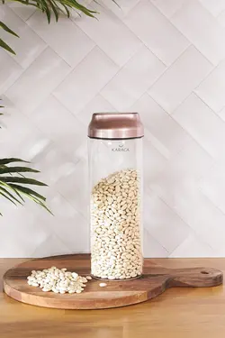 ظروف نگهدارنده شیشه‌ای حبوبات رزگلد دیمپل -xl کاراجا Karaca