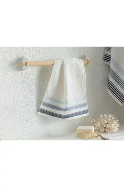 حوله دست پنبه ای سفید طرح دار سایز 30*30 سانتی متری انگلیش هوم English Home