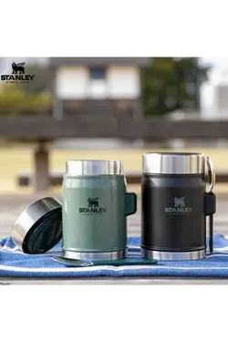 قمقمه غذا 4 لیتری با قاشق 0/40 لیتری مشکی استنلی Stanley