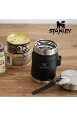 قمقمه غذا 4 لیتری با قاشق 0/40 لیتری مشکی استنلی Stanley