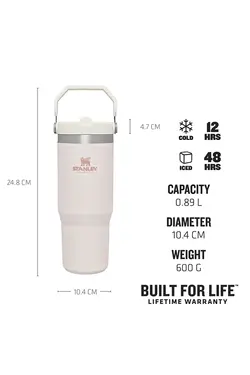 فنجان قمقمه IceFlow Flip Straw با نی مشکی استنلی Stanley