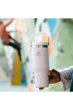 فنجان قمقمه IceFlow Flip Straw با نی مشکی استنلی Stanley