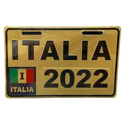 پلاک موتورسیکلت مدل ایتالیا طلایی - تیزرو موتور