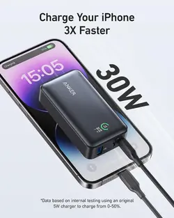 پاوربانک 30W انکر ظرفیت 10000 میلی آمپر ساعت 533 مدل A1256