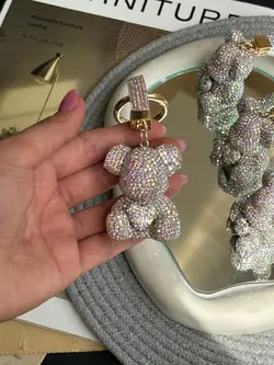 جاکلیدی خرس نگینی شاینی - فروشگاه قاب فانتزی و لوازم جانبی موبایل نایس گارد