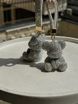 جاکلیدی خرس نگینی شاینی - فروشگاه قاب فانتزی و لوازم جانبی موبایل نایس گارد