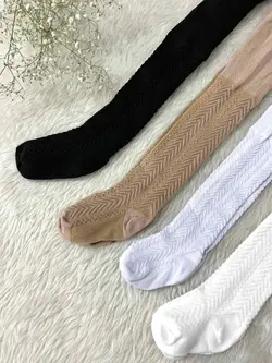 جوراب شلواری گندمی کودک سفید