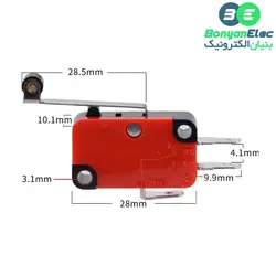 میکروسوئیچ اهرم دار 28mm