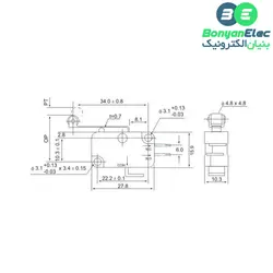 میکروسوئیچ اهرم دار 28mm