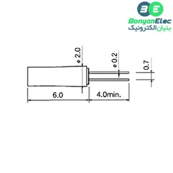 کریستال ساعت ریز 32.768KHZ سایز 2x6mm (بسته 10 تایی)