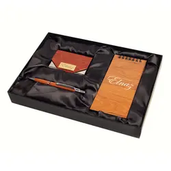 پکیج هدیه نوشت افزار چوبی مدل بلوط - Dreamlandgift
