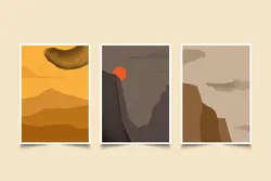 تابلو نقاشی مینیمال Sunset Summit در سه نوع چاپ مختلف