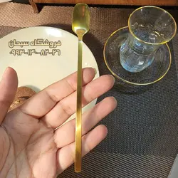پک قاشق طلایی شربت و چای