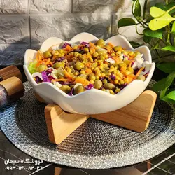 کاسه سالاد چوب و سرامیک