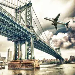 پوستر دیواری طرح پل و هواپیما