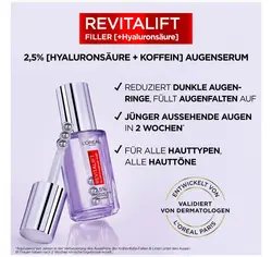 سرم آبرسان و کافئین دور چشم رویتالیفت فیلر لورآل 20ml