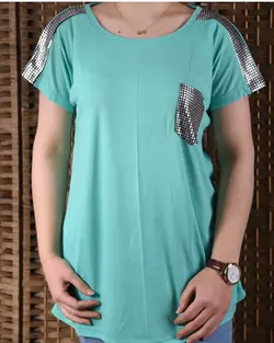 تیشرت جیب دار جودون طرح پولک دوزی