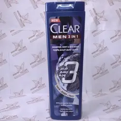 شامپو کلیر زغال فعال مردانه مدل  سه در یک حجم 400 میلی لیتر سفارش امارات