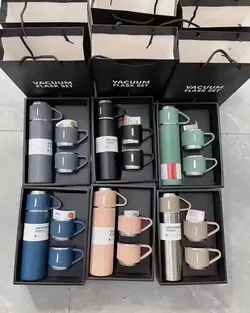 فلاسک مسافرتی مدل کادویی vacuum flask set - بازار بندر گناوه