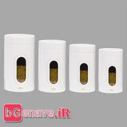 ظرف حبوبات در 4 سایز پنجره دار سفید یونیک مدل UN-5995 - بازار بندر گناوه