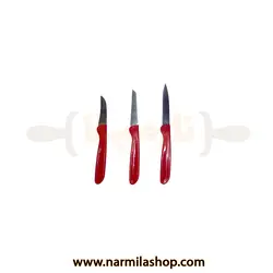 خرید چاقو میوه آرایی 3 عددی در بهترین کیفیت و کمترین قیمت - لوازم قنادی نارمیلا