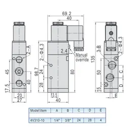 شیر برقی پنوماتیک طرح ایرتک مدل 4v310-10