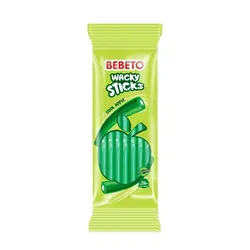 پاستیل لوله ای ترش ببتو سبز با طعم سیب وزن 180 گرم