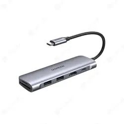 هاب 6 پورت Type C به USB 3.0 با یک پورت HDMI و درگاه کارت حافظه یوگرین 70411 CM195 - یوپ شاپ