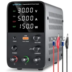 منبع تغذیه DC با تنظیم دقیق خروجی و دکمه فعال/غیر فعال مدل TPS3010W - ایلکوشاپ