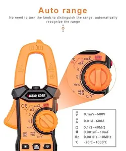 مولتی متر کلمپی ویکتور مدل 606E دارای دماسنج دیجیتال -20~1000 درجه سانتیگراد و تستر - ایلکوشاپ