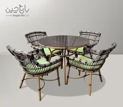 ناهار خوری چهار نفره فرانسوی قهوه ای