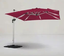 چتر پایه کنار مربع آماندا قرمز LED دار