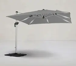 چتر پایه کنار مربع آماندا طوسی LED دار