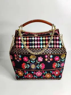 کیف زنانه سنتی باران - نخ چین - گیوه