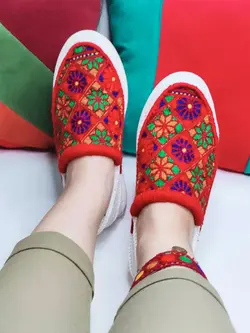 گیوه طرح همیشه بهار - نخ چین - گیوه