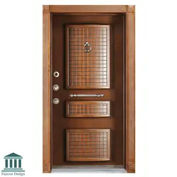 درب ضد سرقت لوکس تک لنگه برجسته روکش گردو کد 6067