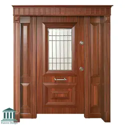 درب ضد سرقت لوکس یک و نیم لنگه روکش گردو کد 6064