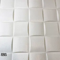 دیوارپوش فومی پشت چسبدار هیوا دکو طرح مربع مشبک سفید کد221