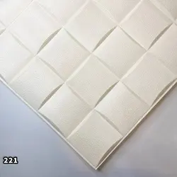 دیوارپوش فومی پشت چسبدار هیوا دکو طرح مربع مشبک سفید کد221